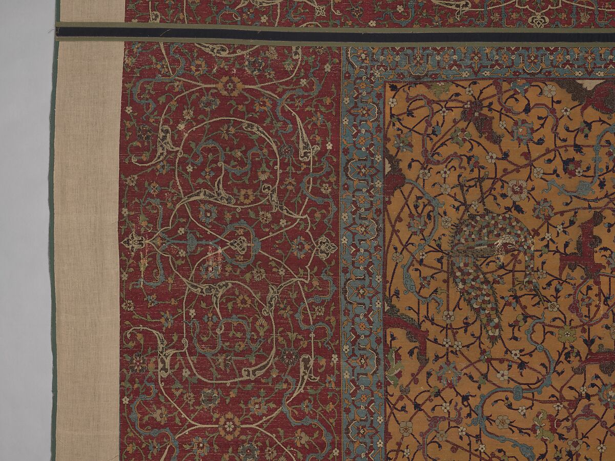 The Anhalt Medallion Carpet, Cotton (warp), silk (weft), wool (pile); asymmetrically knotted pile