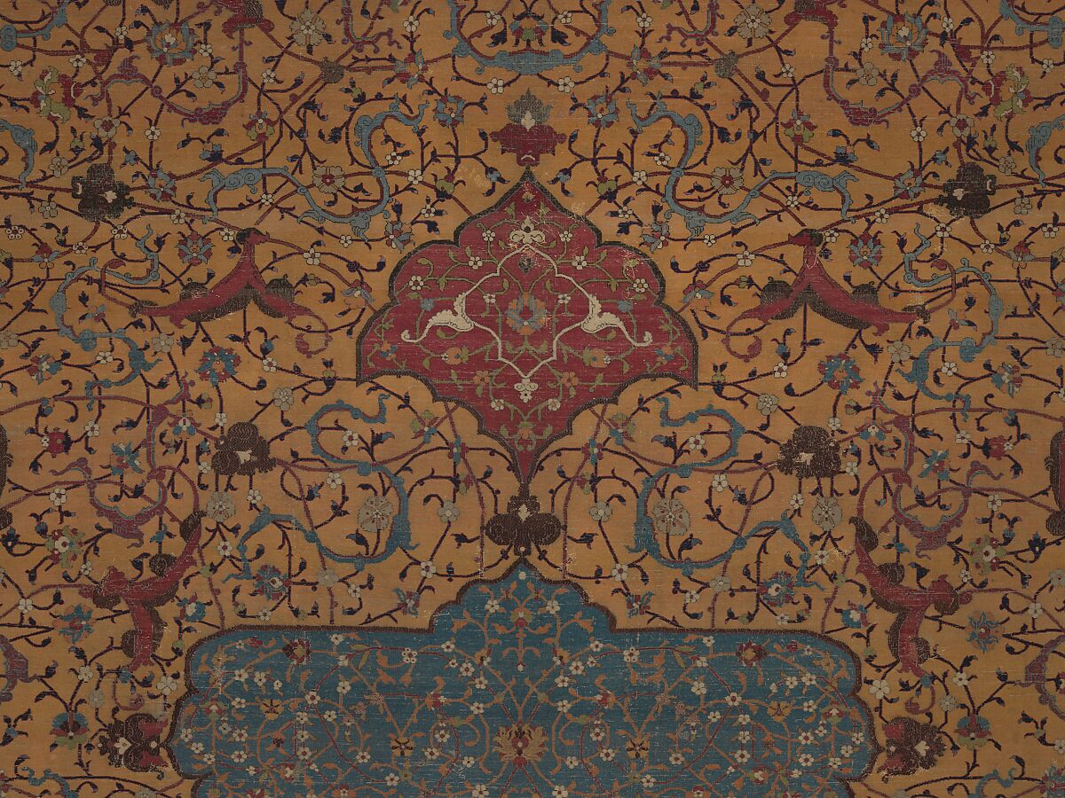 The Anhalt Medallion Carpet, Cotton (warp), silk (weft), wool (pile); asymmetrically knotted pile