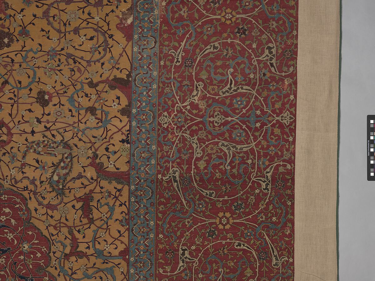 The Anhalt Medallion Carpet, Cotton (warp), silk (weft), wool (pile); asymmetrically knotted pile