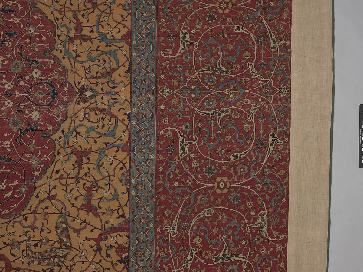 The Anhalt Medallion Carpet, Cotton (warp), silk (weft), wool (pile); asymmetrically knotted pile