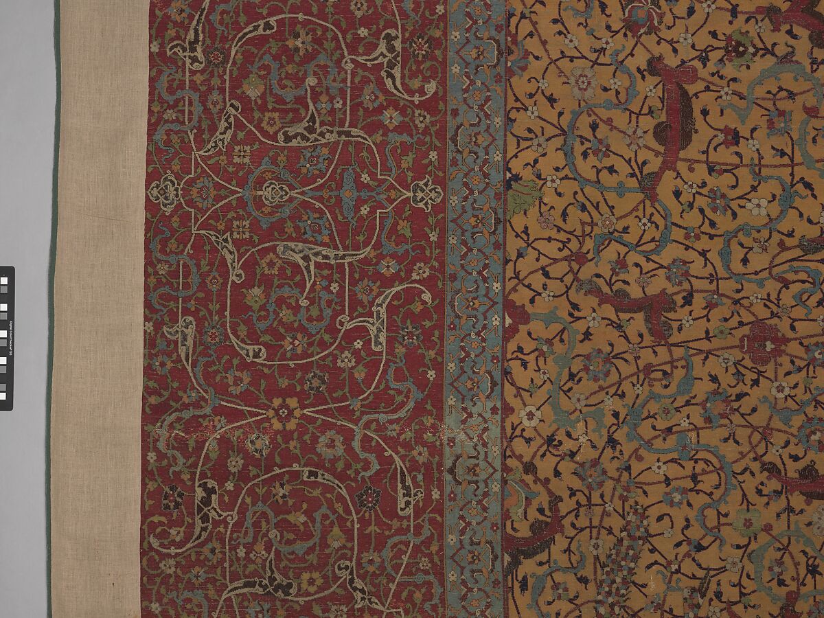 The Anhalt Medallion Carpet, Cotton (warp), silk (weft), wool (pile); asymmetrically knotted pile