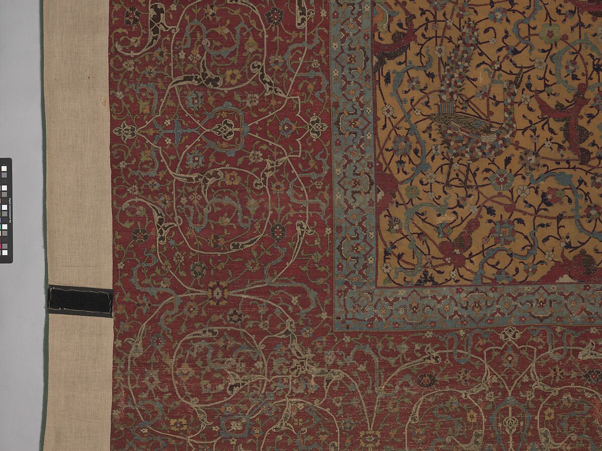The Anhalt Medallion Carpet, Cotton (warp), silk (weft), wool (pile); asymmetrically knotted pile