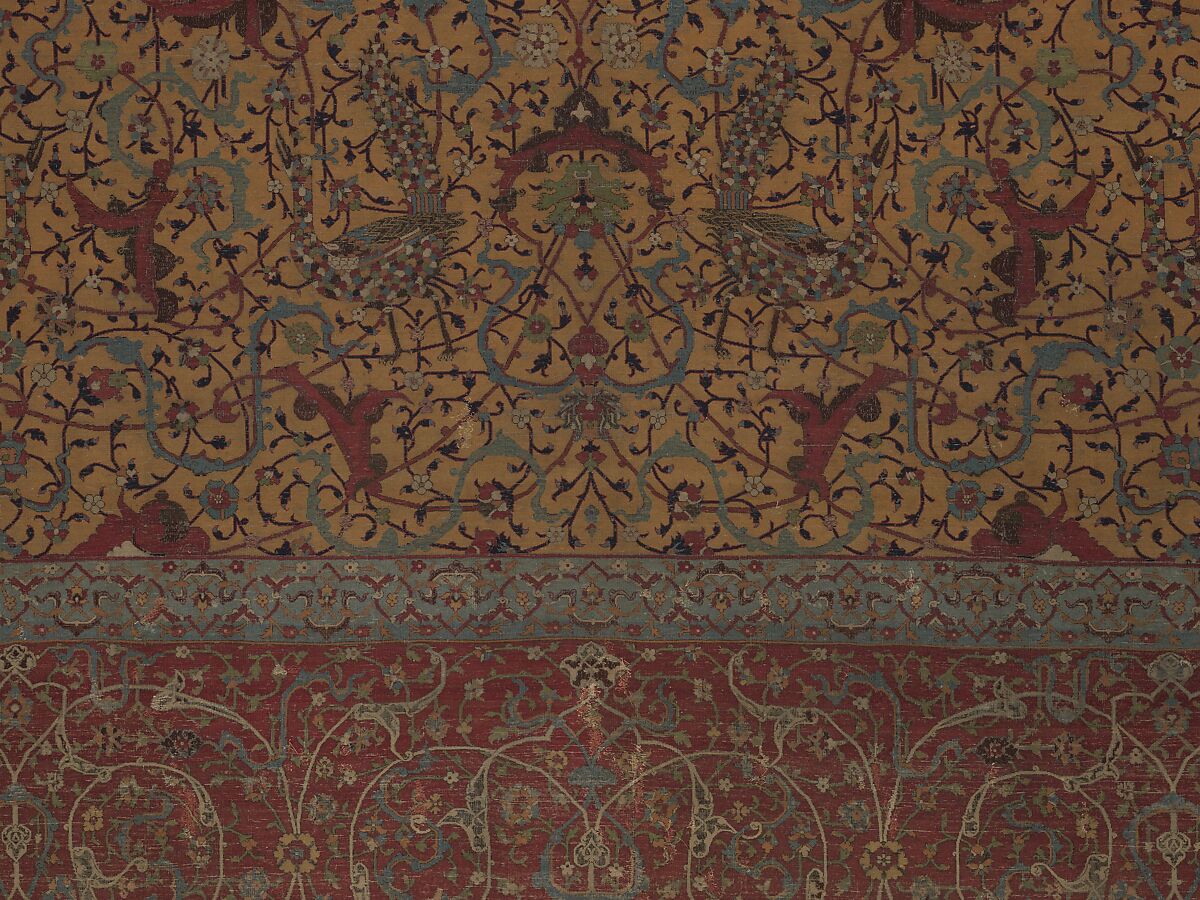 The Anhalt Medallion Carpet, Cotton (warp), silk (weft), wool (pile); asymmetrically knotted pile