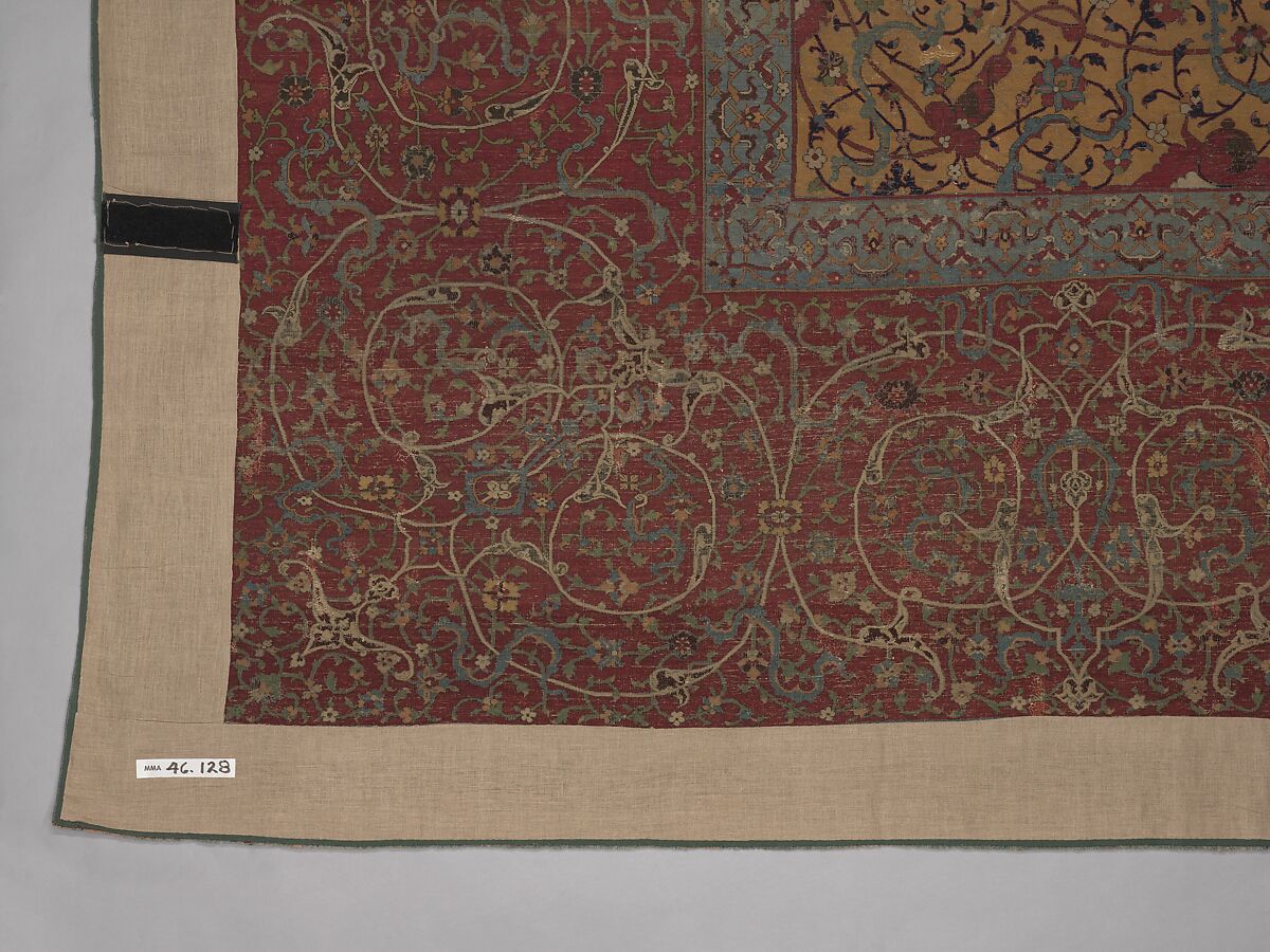 The Anhalt Medallion Carpet, Cotton (warp), silk (weft), wool (pile); asymmetrically knotted pile