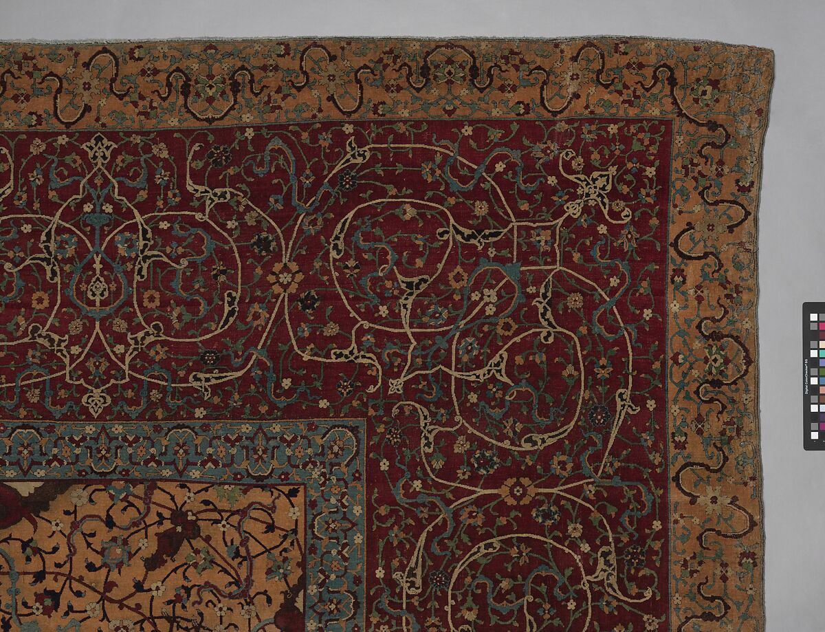 The Anhalt Medallion Carpet, Cotton (warp), silk (weft), wool (pile); asymmetrically knotted pile