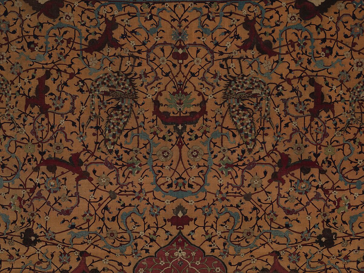 The Anhalt Medallion Carpet, Cotton (warp), silk (weft), wool (pile); asymmetrically knotted pile