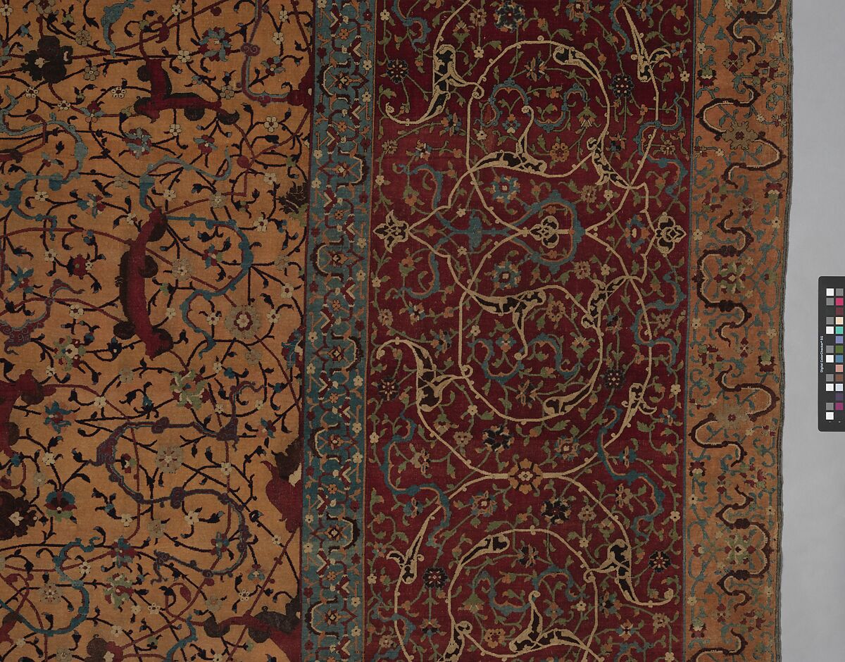 The Anhalt Medallion Carpet, Cotton (warp), silk (weft), wool (pile); asymmetrically knotted pile