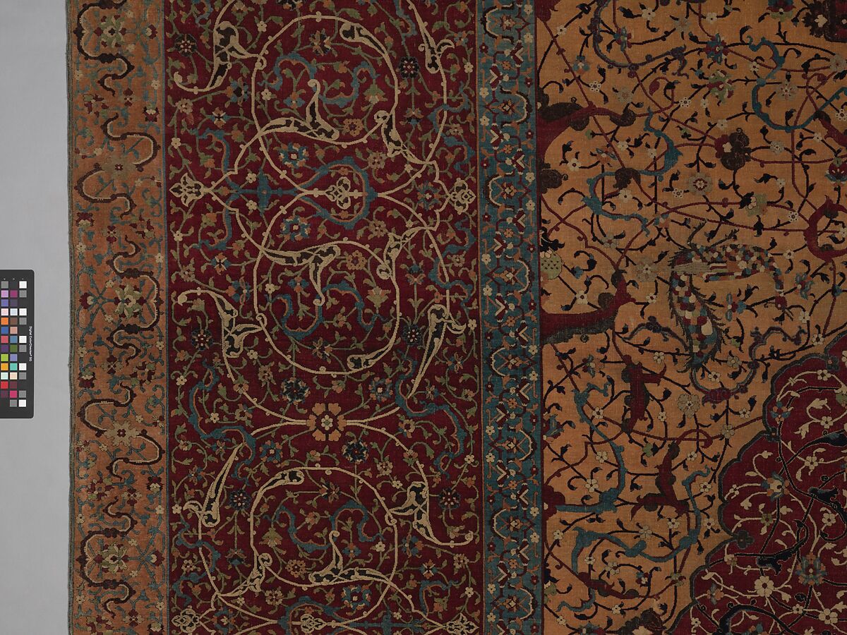 The Anhalt Medallion Carpet, Cotton (warp), silk (weft), wool (pile); asymmetrically knotted pile