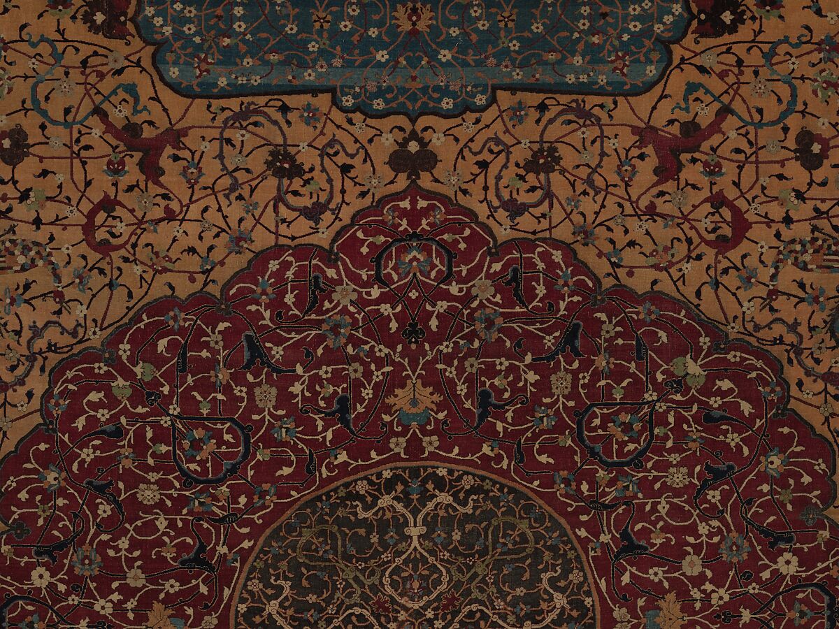 The Anhalt Medallion Carpet, Cotton (warp), silk (weft), wool (pile); asymmetrically knotted pile