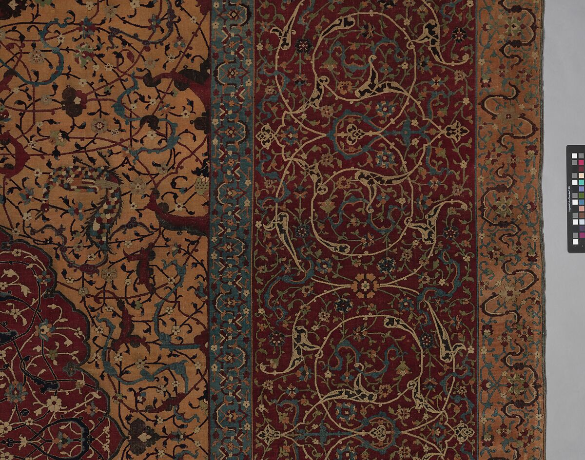 The Anhalt Medallion Carpet, Cotton (warp), silk (weft), wool (pile); asymmetrically knotted pile