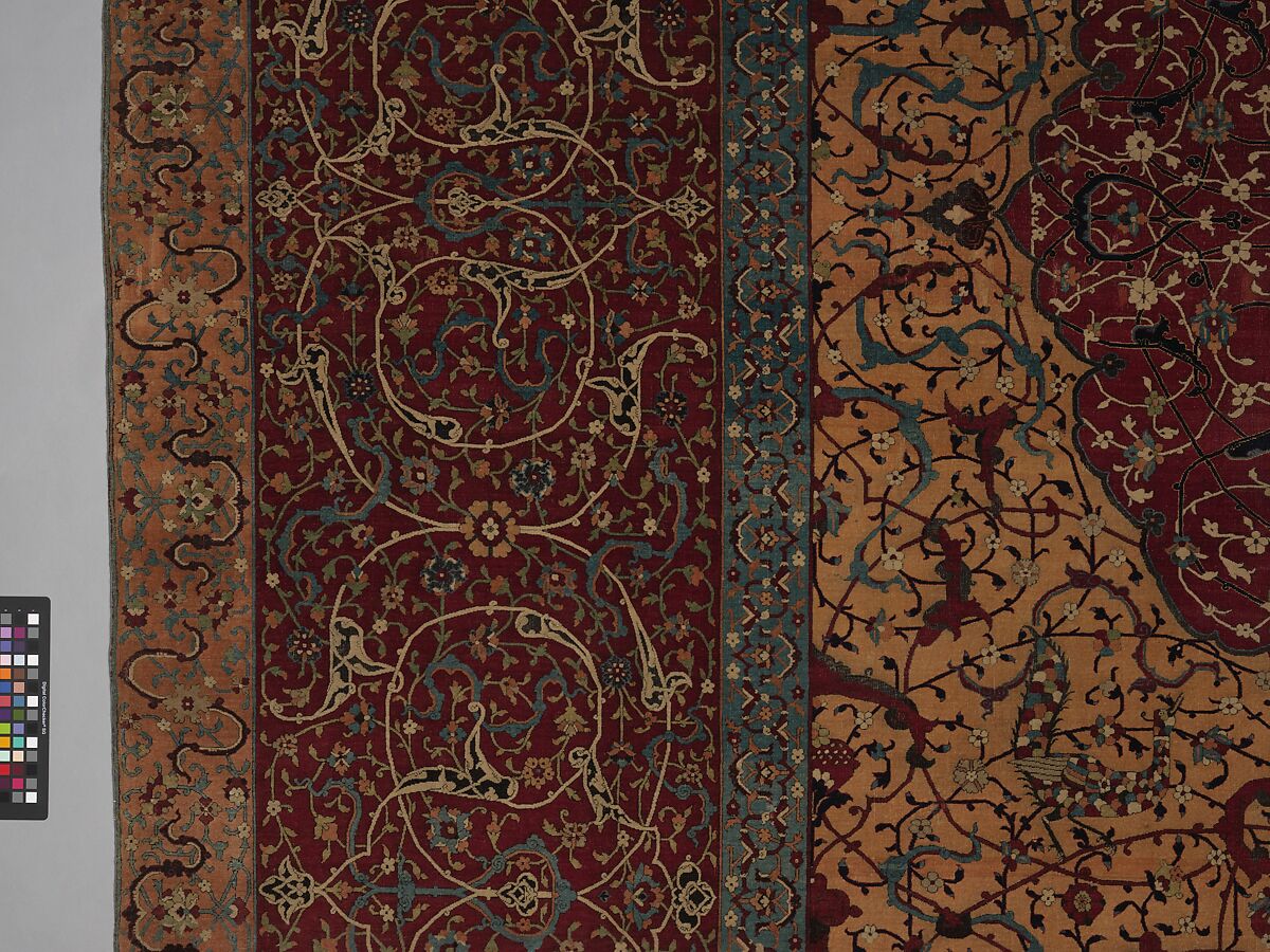 The Anhalt Medallion Carpet, Cotton (warp), silk (weft), wool (pile); asymmetrically knotted pile