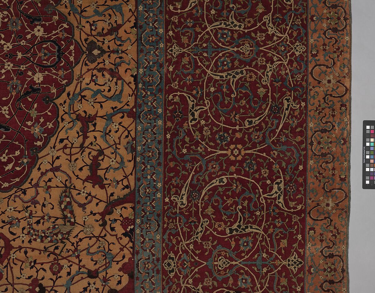 The Anhalt Medallion Carpet, Cotton (warp), silk (weft), wool (pile); asymmetrically knotted pile