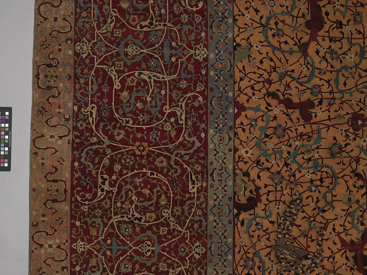 The Anhalt Medallion Carpet, Cotton (warp), silk (weft), wool (pile); asymmetrically knotted pile