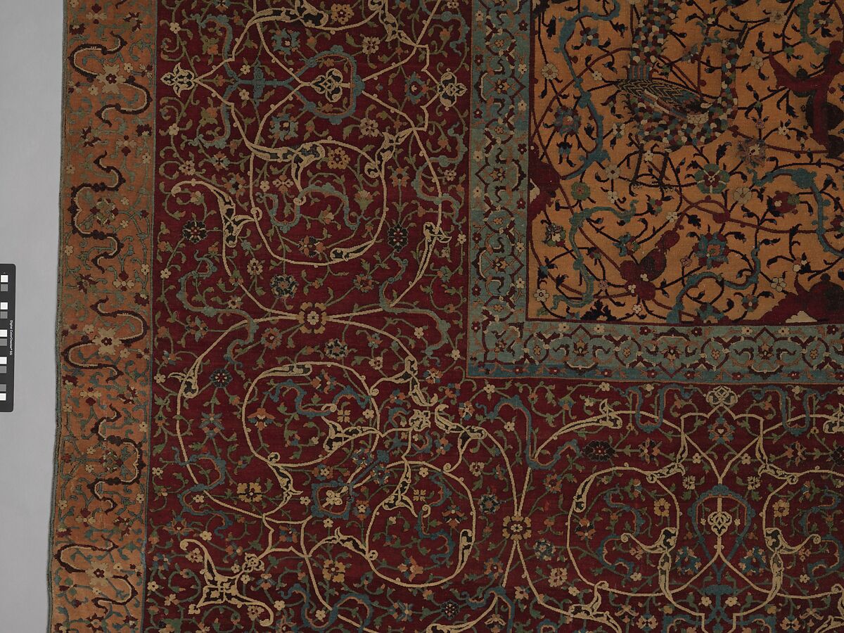 The Anhalt Medallion Carpet, Cotton (warp), silk (weft), wool (pile); asymmetrically knotted pile