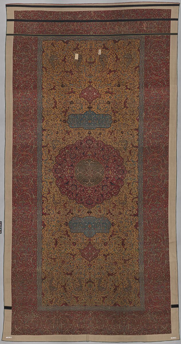 The Anhalt Medallion Carpet, Cotton (warp), silk (weft), wool (pile); asymmetrically knotted pile