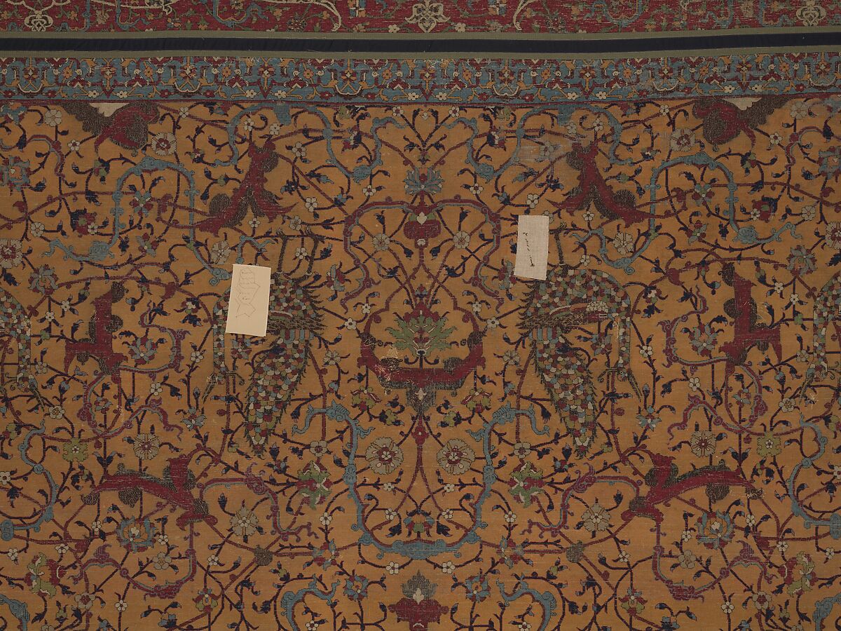 The Anhalt Medallion Carpet, Cotton (warp), silk (weft), wool (pile); asymmetrically knotted pile