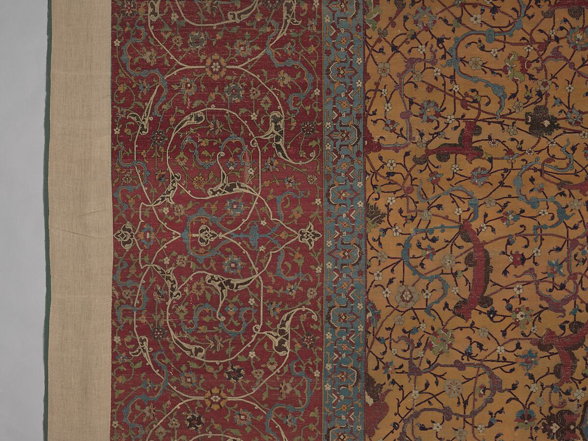 The Anhalt Medallion Carpet, Cotton (warp), silk (weft), wool (pile); asymmetrically knotted pile