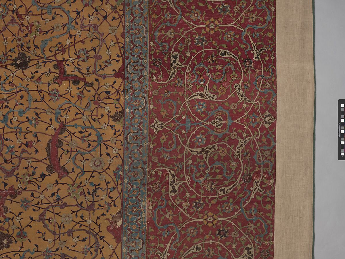 The Anhalt Medallion Carpet, Cotton (warp), silk (weft), wool (pile); asymmetrically knotted pile