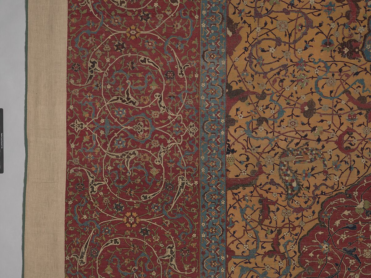 The Anhalt Medallion Carpet, Cotton (warp), silk (weft), wool (pile); asymmetrically knotted pile