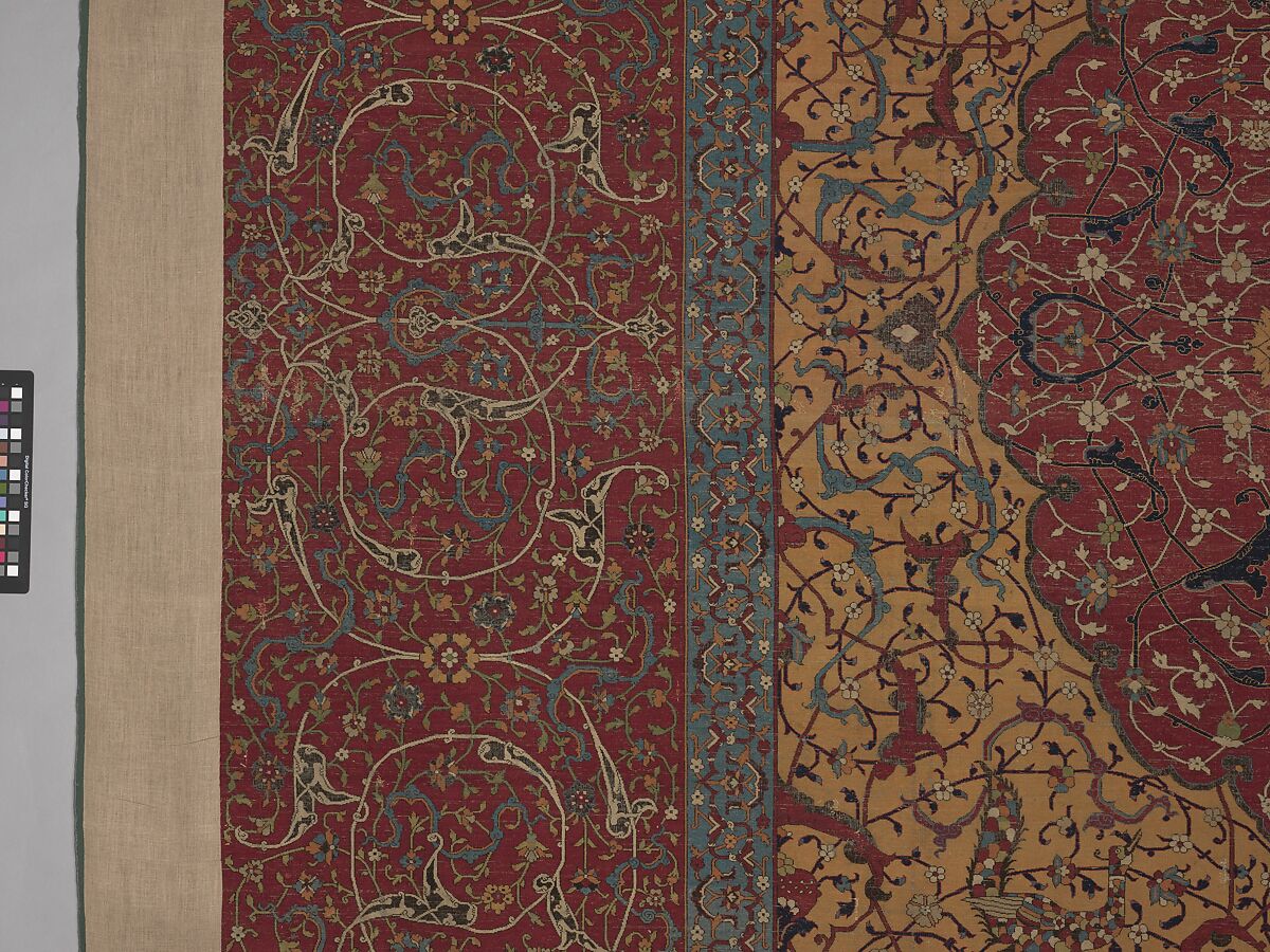 The Anhalt Medallion Carpet, Cotton (warp), silk (weft), wool (pile); asymmetrically knotted pile