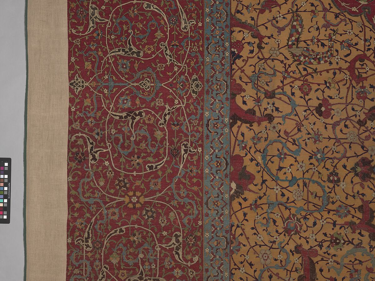 The Anhalt Medallion Carpet, Cotton (warp), silk (weft), wool (pile); asymmetrically knotted pile