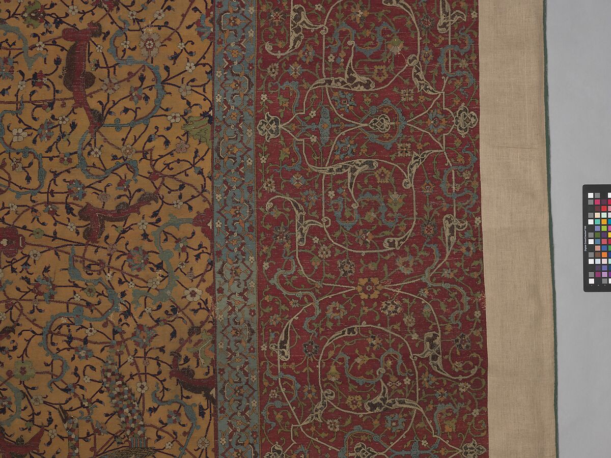 The Anhalt Medallion Carpet, Cotton (warp), silk (weft), wool (pile); asymmetrically knotted pile