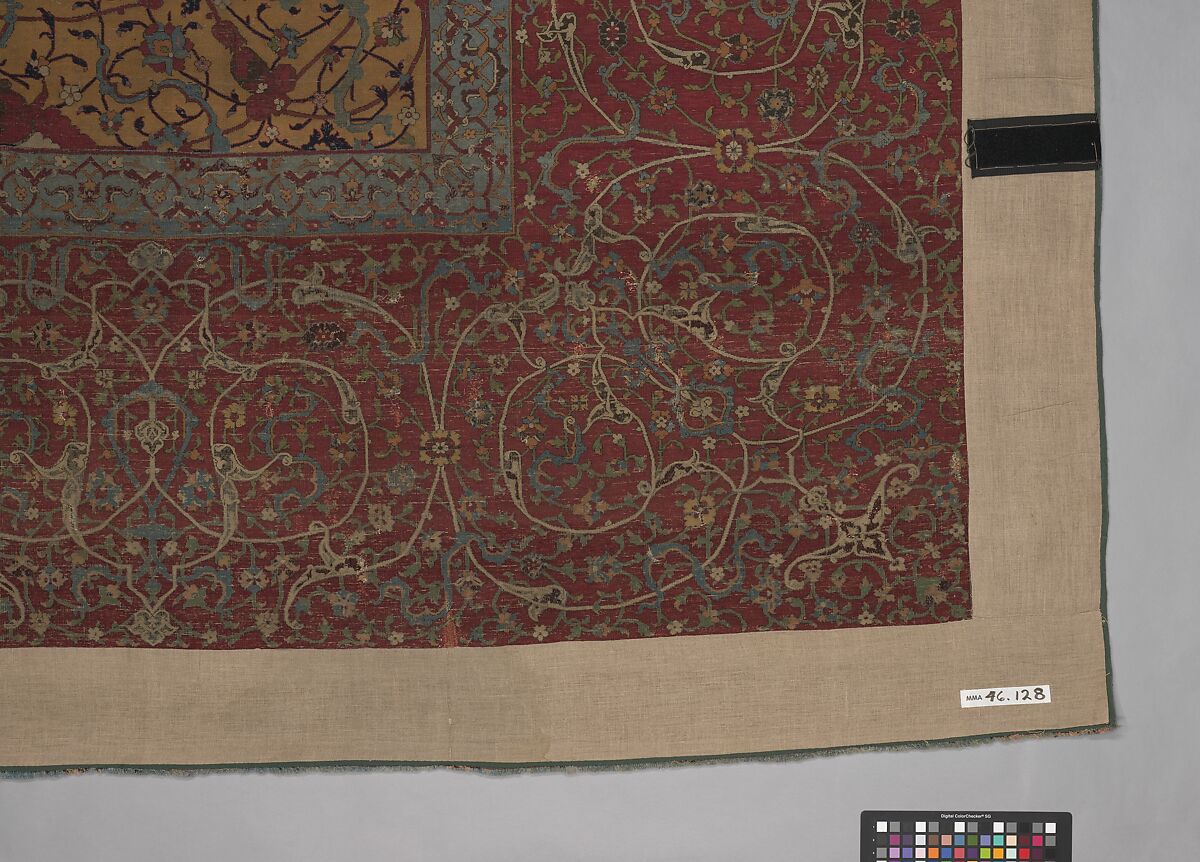 The Anhalt Medallion Carpet, Cotton (warp), silk (weft), wool (pile); asymmetrically knotted pile