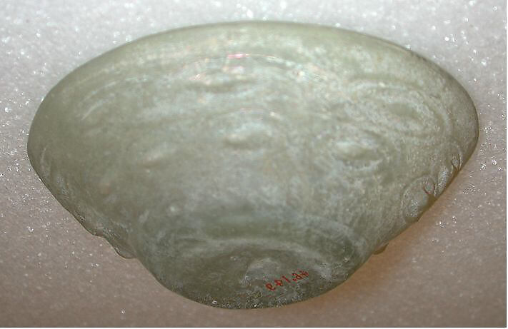 Bowl, Glass; blown, impressed; worked on the pontil