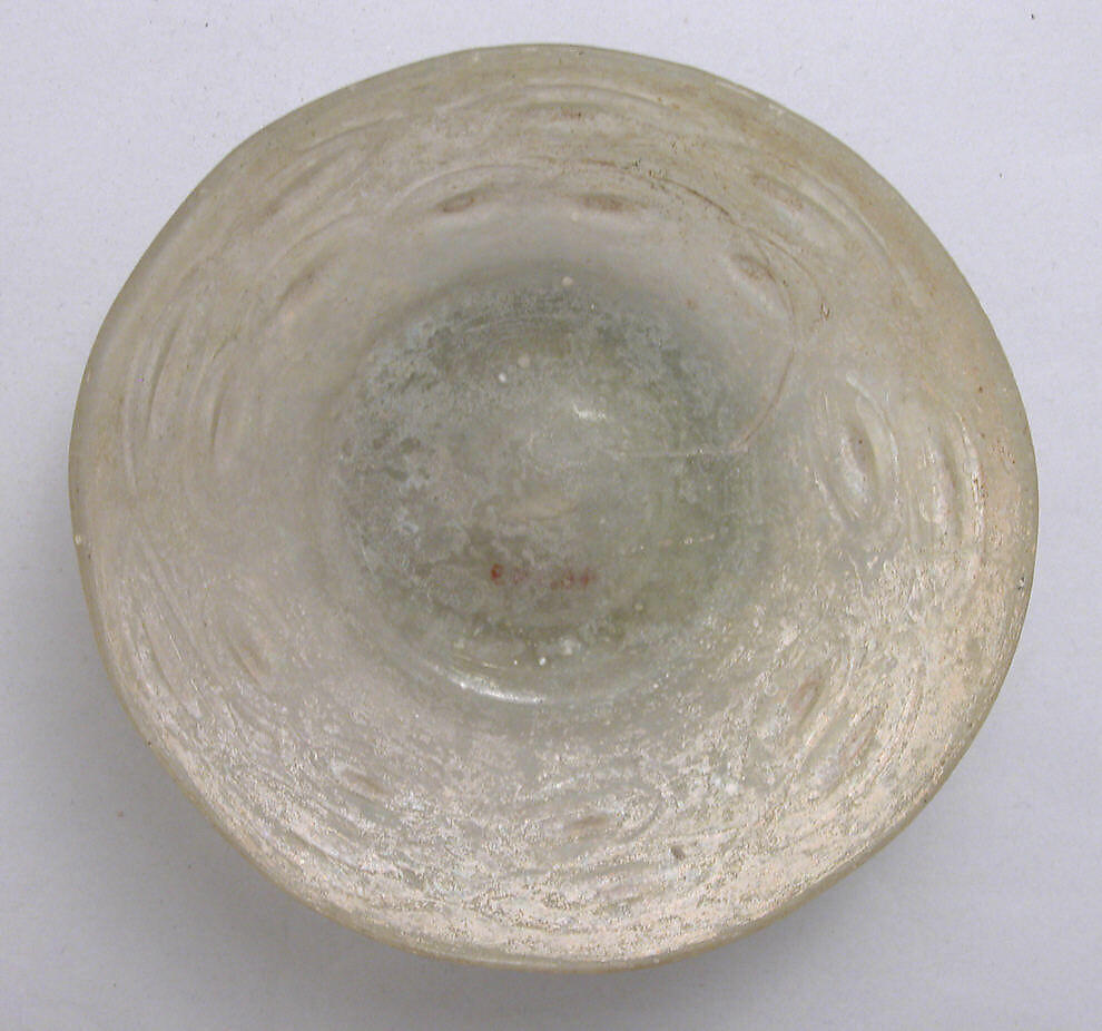 Bowl, Glass; blown, impressed; worked on the pontil