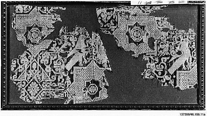 Textile with a Pattern of Stars and Birds, Originally from a Cap, Silk; samite