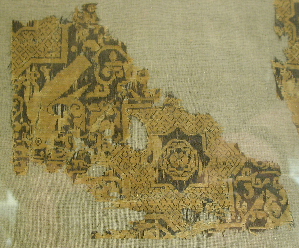 Textile with a Pattern of Stars and Birds, Originally from a Cap, Silk; samite