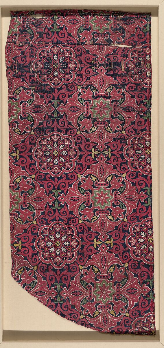 Textile Fragment, Silk; lampas 