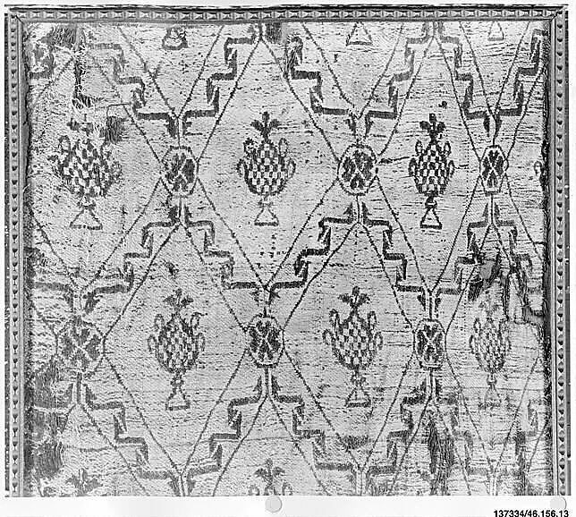 Ribbon Lattice with Pinecone (?), Silk; samit weave