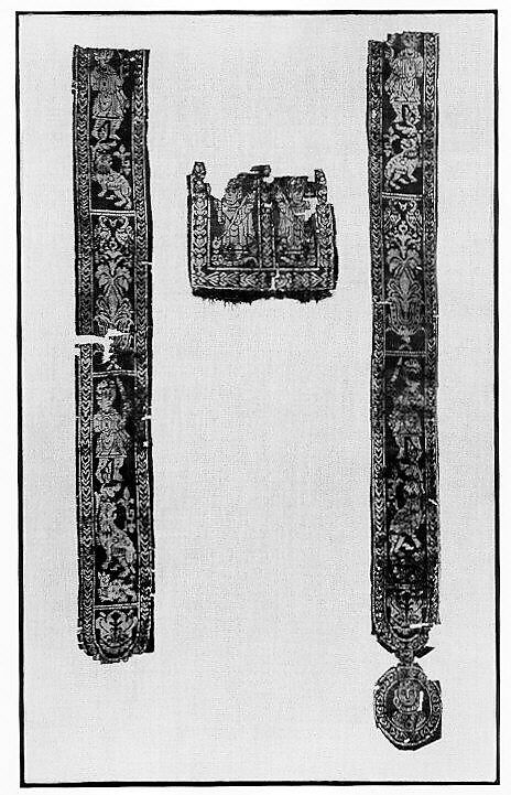Square with Holy Warriors Spearing a Serpent, Silk