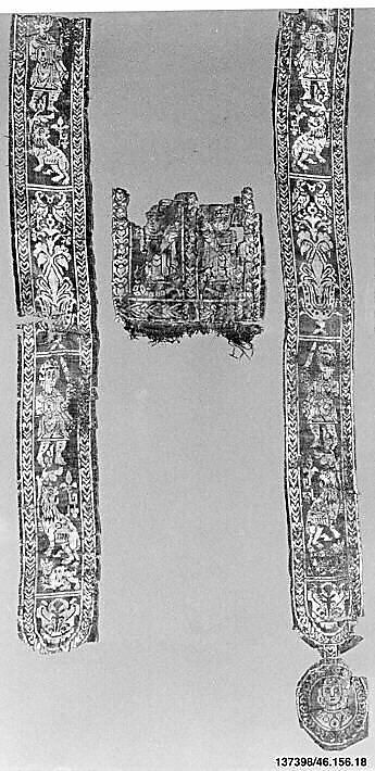 Square with Holy Warriors Spearing a Serpent, Silk