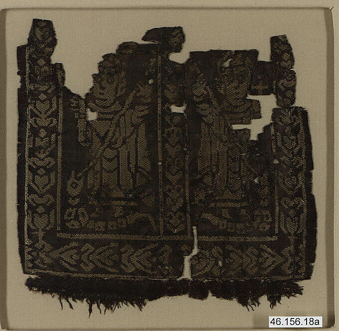 Square with Holy Warriors Spearing a Serpent, Silk
