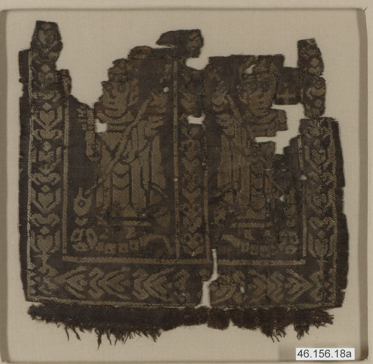 Square with Holy Warriors Spearing a Serpent, Silk 