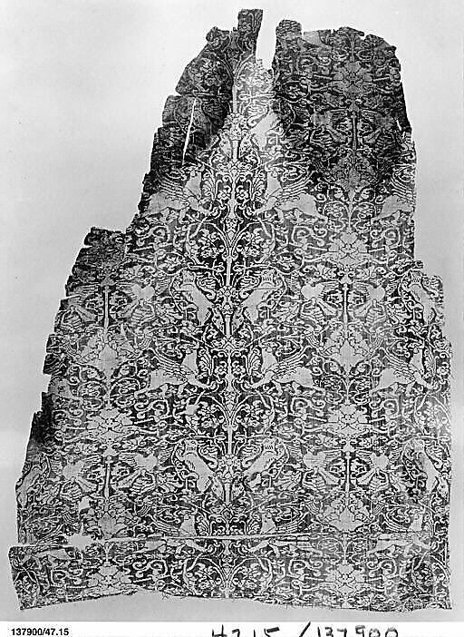 Textile, Silk; warp faced plain weave