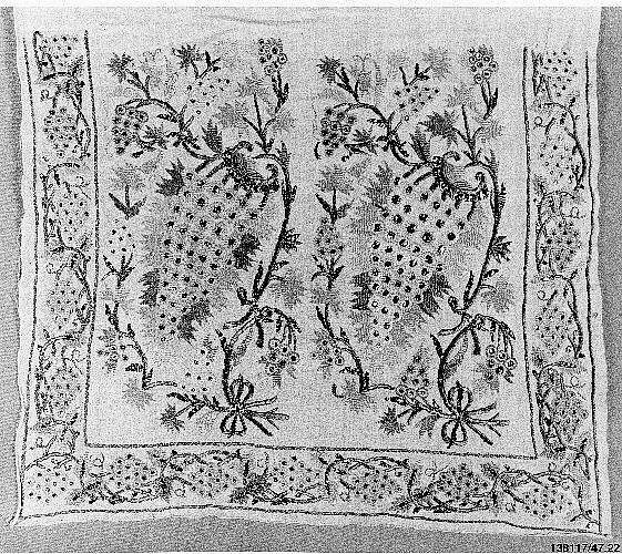 Sash, Linen, silk, metal-wrapped thread, and tinsel; plain-weave and embroidery