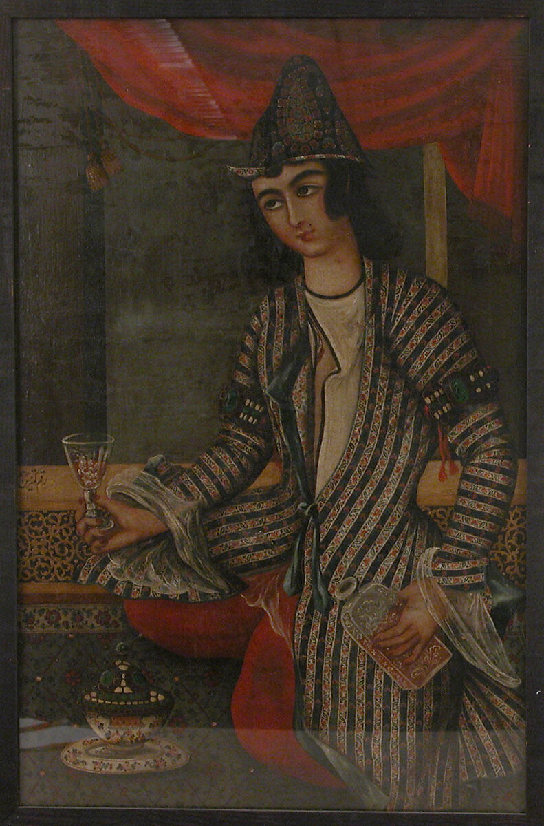 Young Man Holding a Goblet, Oil on canvas