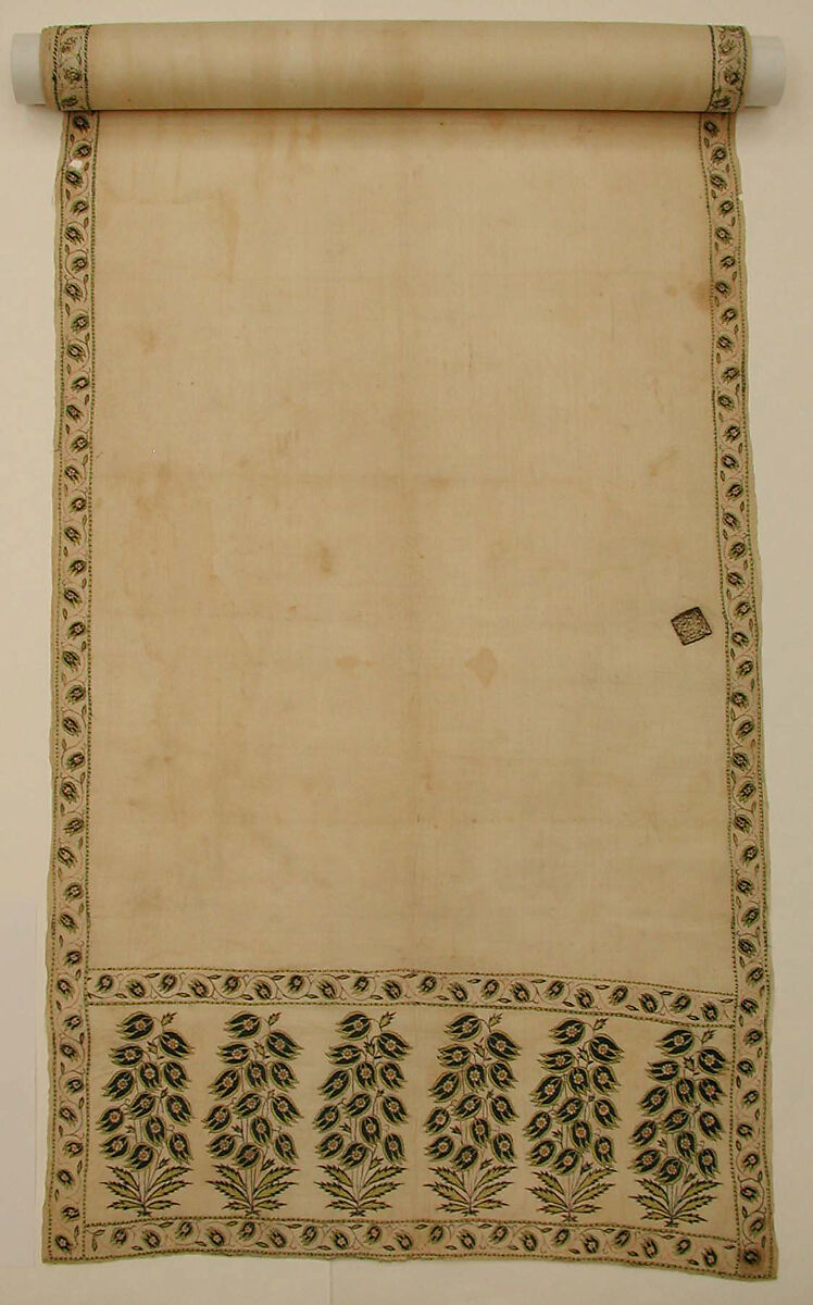 Sash (Patka), Cotton, silk; plain weave, embroidered