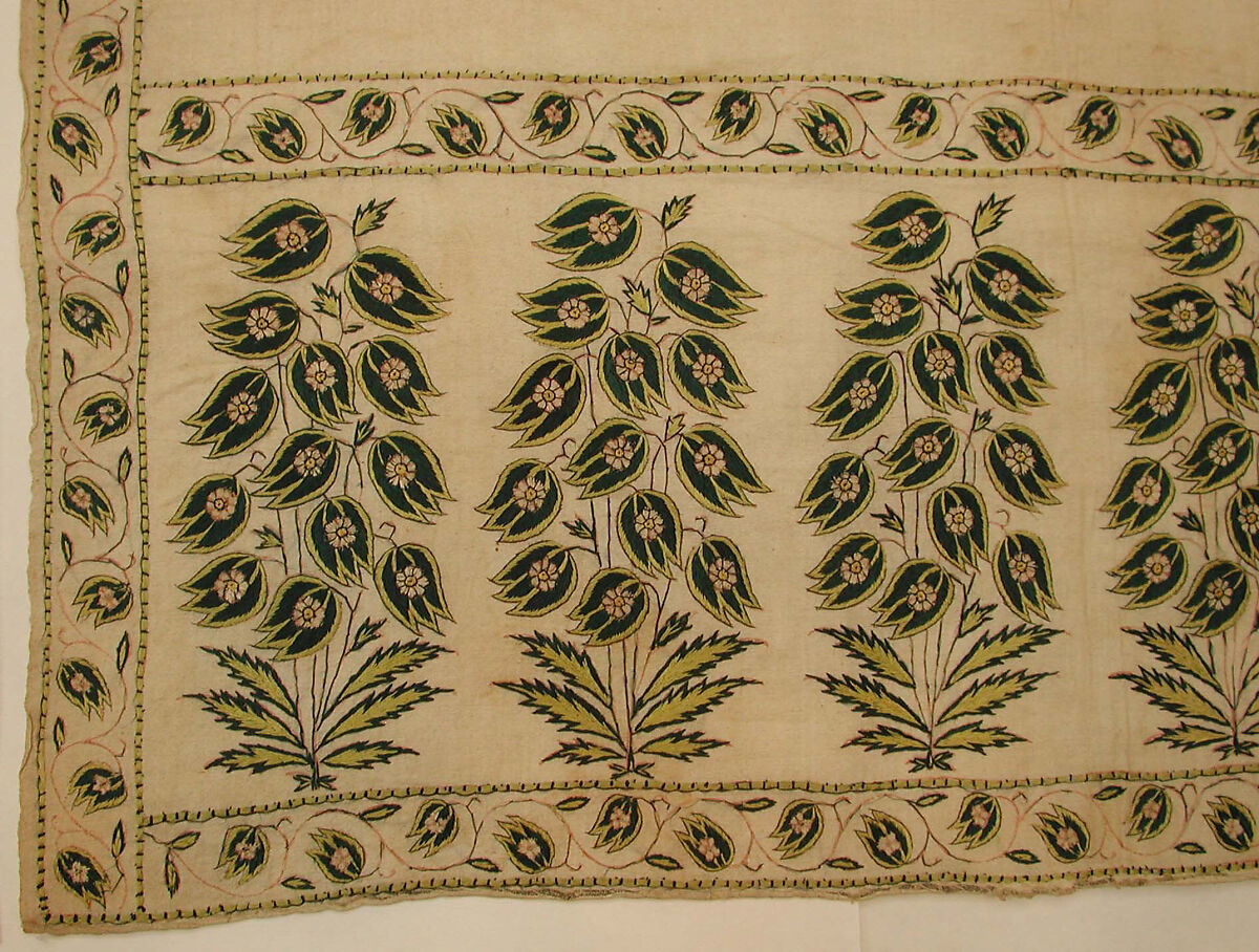 Sash (Patka), Cotton, silk; plain weave, embroidered