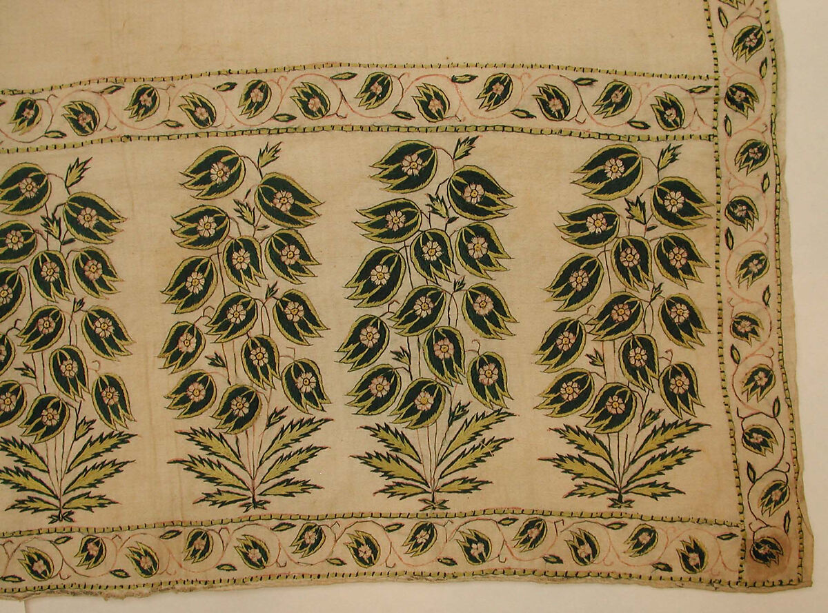 Sash (Patka), Cotton, silk; plain weave, embroidered