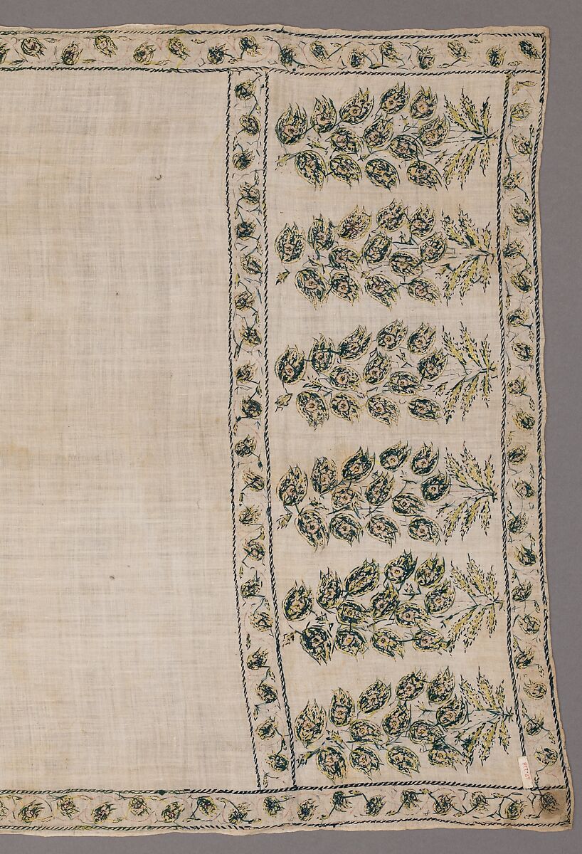 Sash (Patka), Cotton, silk; plain weave, embroidered