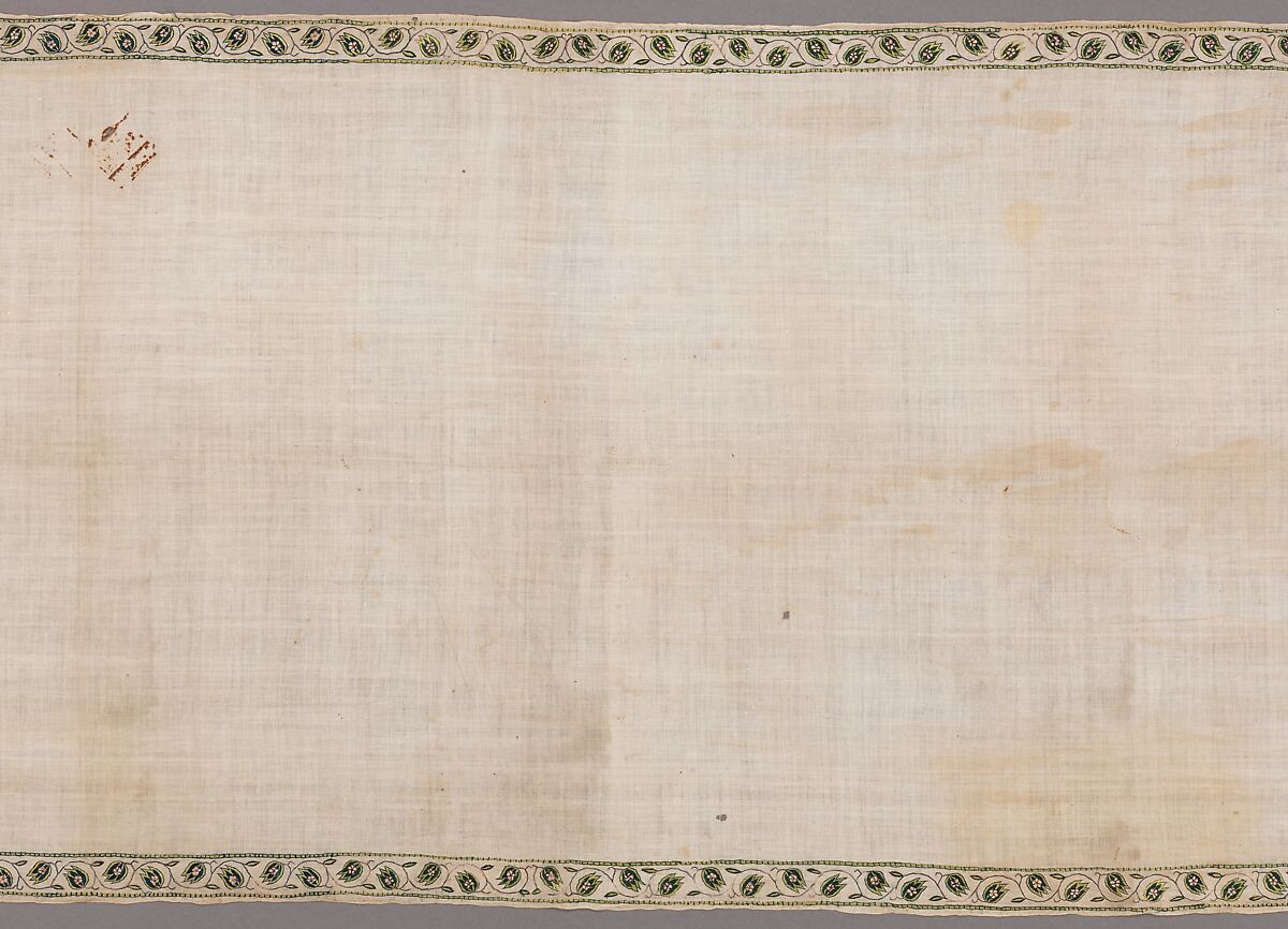 Sash (Patka), Cotton, silk; plain weave, embroidered