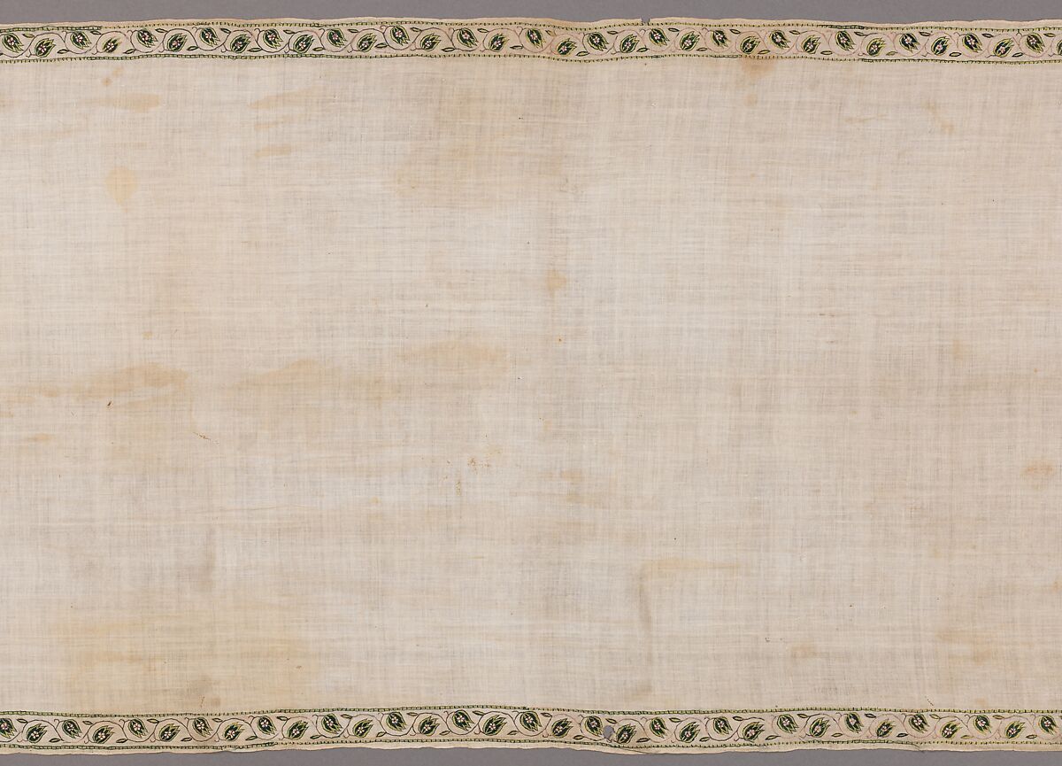 Sash (Patka), Cotton, silk; plain weave, embroidered