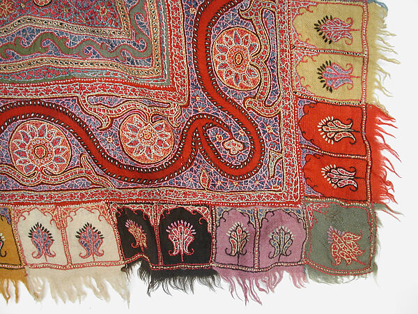 Shawl, Silk, wool