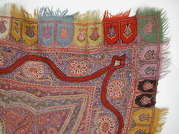 Shawl, Silk, wool