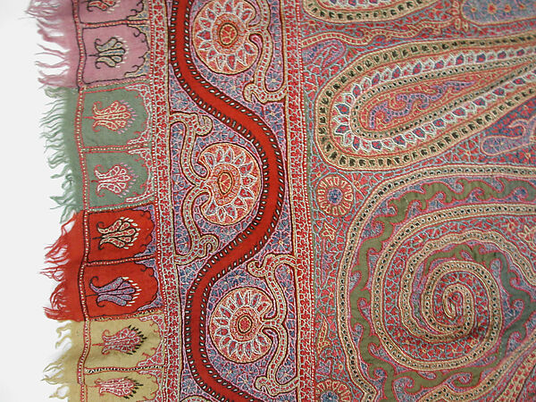 Shawl, Silk, wool