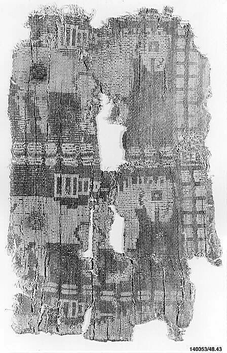 Textile Fragment with Horses, Wool, cotton; taqueté